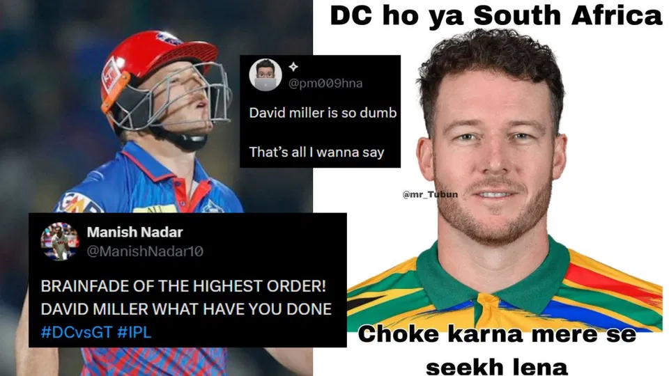 David Miller Labelled 'Choker' As Denying Single Costs DC Shocking Defeat Vs Gujarat Titans